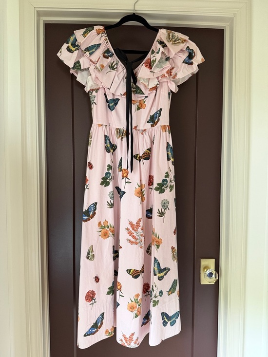 ANTONIO MELANI Dresses & Skirts - Antonio Melani Pink Floral Butterfly Ruffle Dress